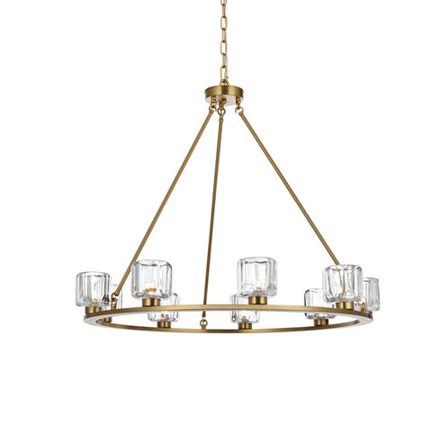Elegant Lighting Cadence Pendant Light D36 Inch G9 Lt9 40 Watt Satin Gold in Satin Gold and Clear Finish Model: 5100D36SG