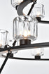 Elegant Lighting Cadence Pendant Light D48 Inch +36 Inch +26 Inch G9 Lt27 40 Watt Black in Black and Clear Finish Model: 5100L348BK
