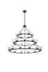 Elegant Lighting Cadence Pendant Light D48 Inch +36 Inch +26 Inch G9 Lt27 40 Watt Black in Black and Clear Finish Model: 5100L348BK