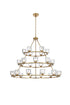 Elegant Lighting Cadence Pendant Light D48 Inch +36 Inch +26 Inch G9 Lt27 40 Watt Satin Gold in Satin Gold and Clear Finish Model: 5100L348SG
