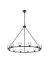Elegant Lighting Cadence Pendant Light D48 Inch G9 Lt12 40 Watt Black in Black and Clear Finish Model: 5100D48BK