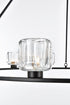 Elegant Lighting Cadence Pendant Light D48 Inch G9 Lt12 40 Watt Black in Black and Clear Finish Model: 5100D48BK