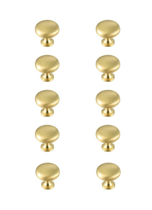 Elegant Lighting Cadon 1.2 Inch Diameter in Brushed Gold Mushroom Knob Multipack (Set of 10) Model: KB2002-GD-10PK