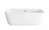 Elegant Lighting Calum 67 inch Soaking Bathtub in Glossy White with Brushed Gold Trim Model: BT10567GW-BGD