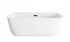 Elegant Lighting Calum 67 inch Soaking Bathtub in Glossy White with Brushed Gold Trim Model: BT10567GW-BGD