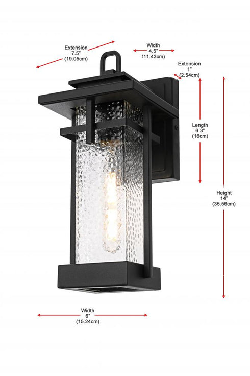 Elegant Lighting Cambria 7 inch Outdoor Pendant in Black Model: OD320W14BK