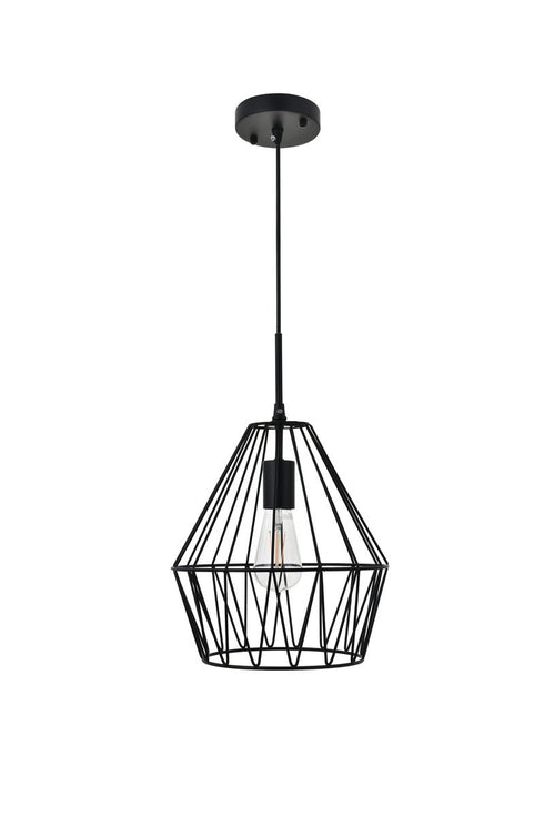 Elegant Lighting Candor 1 light black Pendant Model: LD4008D11BK