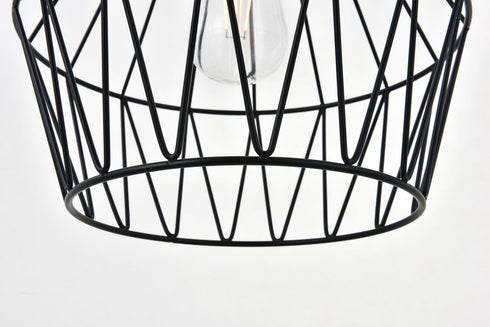 Elegant Lighting Candor 1 light black Pendant Model: LD4008D11BK
