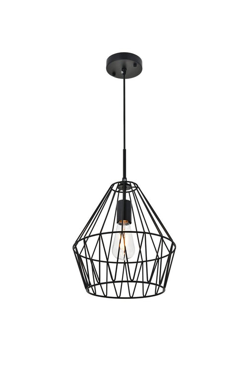 Elegant Lighting Candor 1 light black Pendant Model: LD4008D11BK