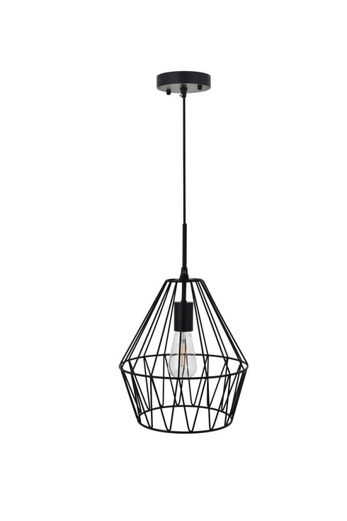 Elegant Lighting Candor 1 light black Pendant Model: LD4008D11BK