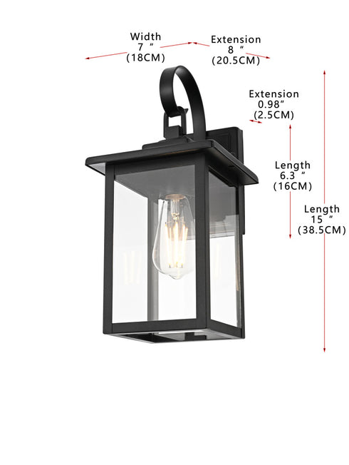 Elegant Lighting Carisle 1 Light Wall sconce W7 Inch E8 Inch H15 Inch L1 in Black (1Box) Model: OD325W15BK