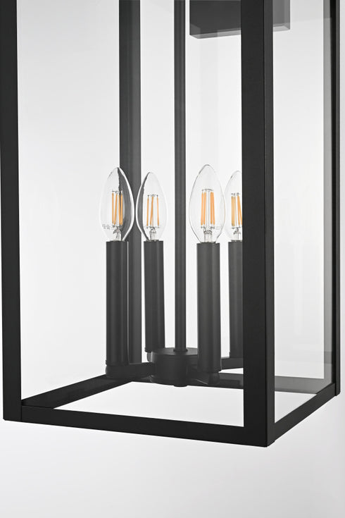 Elegant Lighting Carisle 4 Light Wall sconce W12 Inch E13 Inch H31 Inch L4 in Black (1Box) Model: OD325W31BK