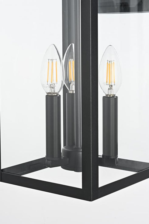 Elegant Lighting Carisle 7 inch Outdoor Pendant in Black Model: OD325W20BK