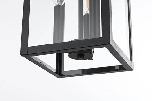 Elegant Lighting Carlisle 7 inch Outdoor Pendant in Black Model: OD325H17BK