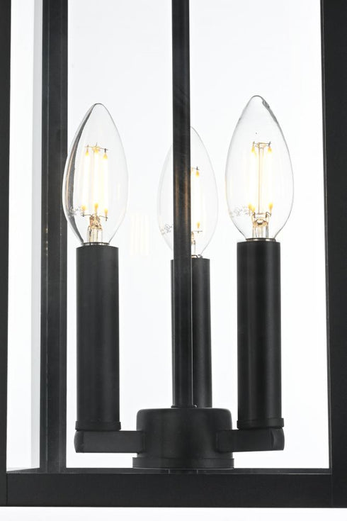 Elegant Lighting Carlisle 7 inch Outdoor Pendant in Black Model: OD325H17BK