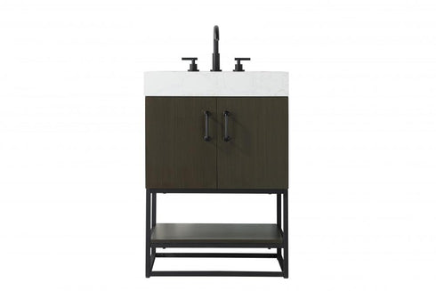 Elegant Lighting Caroline 24 inch Single Bathroom Vanity in Chestnut Brown Model: VF29224MCB