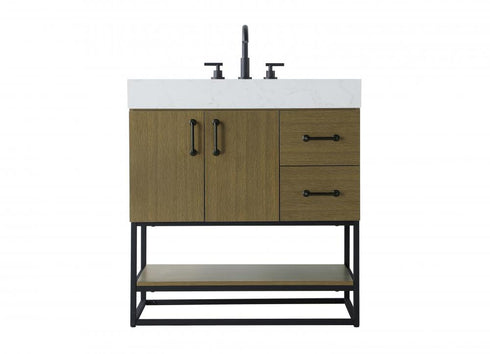 Elegant Lighting Caroline 32 inch Single Bathroom Vanity in Chestnut Brown Model: VF29232MCB