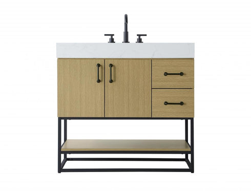 Elegant Lighting Caroline 36 inch Single Bathroom Vanity in Chestnut Brown Model: VF29236MCB