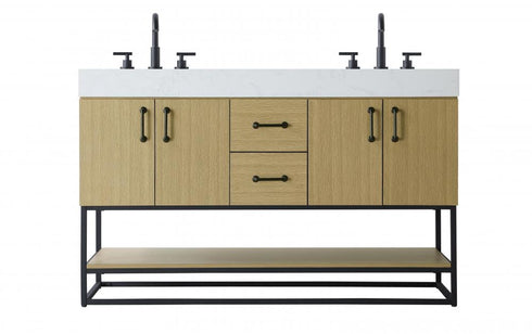 Elegant Lighting Caroline 54 inch Double Bathroom Vanity in Chestnut Brown Model: VF29254DMCB
