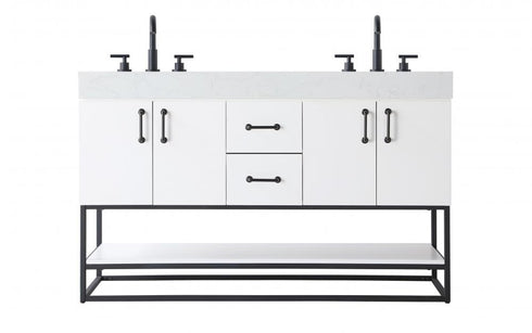 Elegant Lighting Caroline 54 inch Double Bathroom Vanity in Chestnut Brown Model: VF29254DMCB