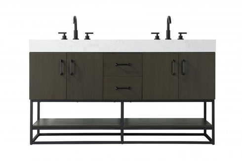 Elegant Lighting Caroline 60 inch Double Bathroom Vanity in Chestnut Brown Model: VF29260DMCB