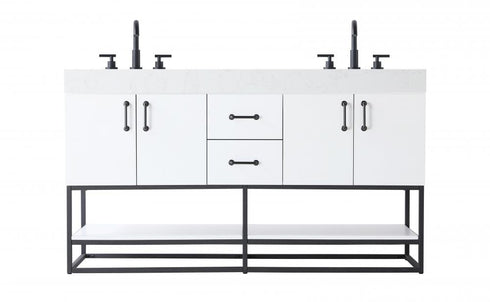 Elegant Lighting Caroline 60 inch Double Bathroom Vanity in Chestnut Brown Model: VF29260DMCB