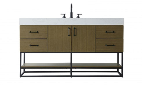 Elegant Lighting Caroline 60 inch Single Bathroom Vanity in Chestnut Brown Model: VF29260MCB
