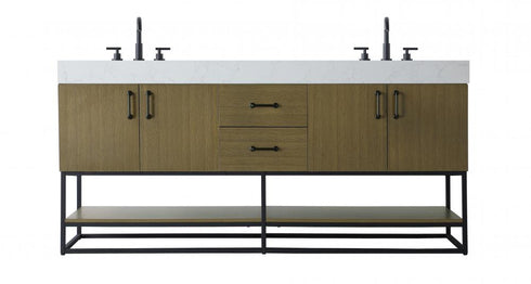 Elegant Lighting Caroline 72 inch Double Bathroom Vanity in Chestnut Brown Model: VF29272DMCB