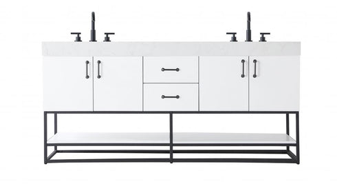 Elegant Lighting Caroline 72 inch Double Bathroom Vanity in Chestnut Brown Model: VF29272DMCB