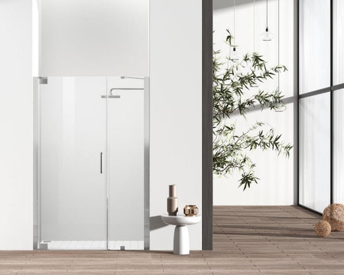 Elegant Lighting Carson Semi frameless Hinged Shower Door 48x72 in Brushed Gold Model: SD404-4872BGD