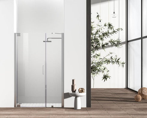 Elegant Lighting Carson Semi frameless Hinged Shower Door 48x72 in Brushed Gold Model: SD404-4872BGD