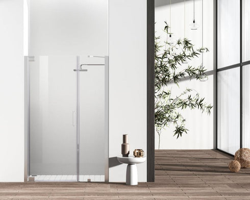 Elegant Lighting Carson Semi frameless Hinged Shower Door 48x72 in Brushed Gold Model: SD404-4872BGD
