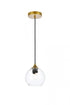Elegant Lighting Cashel 1 light in Black and Clear glass pendant Model: LD2280