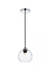Elegant Lighting Cashel 1 light in Black and Clear glass pendant Model: LD2280