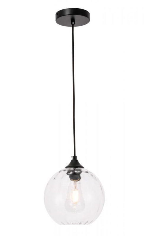 Elegant Lighting Cashel 1 light in Black and Clear glass pendant Model: LD2281