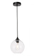Elegant Lighting Cashel 1 light in Black and Clear glass pendant Model: LD2281