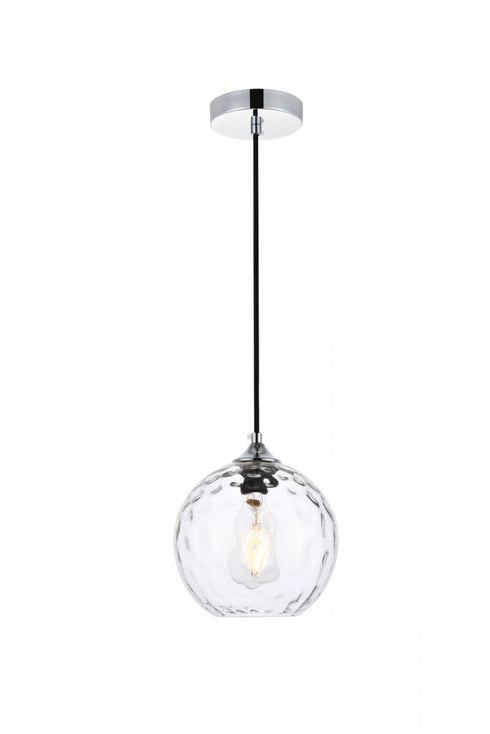 Elegant Lighting Cashel 1 light in Black and Clear glass pendant Model: LD2281
