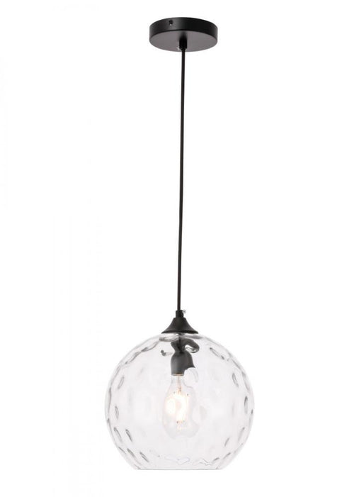 Elegant Lighting Cashel 1 light in Black and Clear glass pendant Model: LD2282