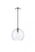 Elegant Lighting Cashel 1 light in Black and Clear glass pendant Model: LD2282