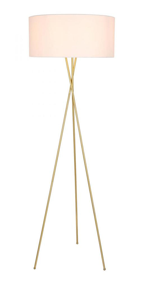 Elegant Lighting Cason 1 light in Black and White shade Floor lamp Model: LD6189BK