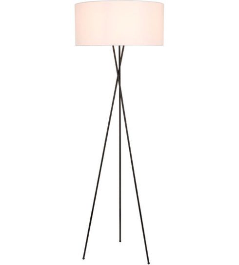 Elegant Lighting Cason 1 light in Black and White shade Floor lamp Model: LD6189BK