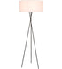 Elegant Lighting Cason 1 light in Black and White shade Floor lamp Model: LD6189BK
