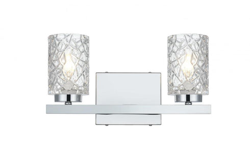 Elegant Lighting Cassie 14 inch Wall Sconce in Chrome in Chrome and Clear Finish Model: LD7026W14C
