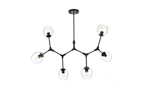 Elegant Lighting Cavoli 49 Inch Chandelier in Black Model: 1712G49BK
