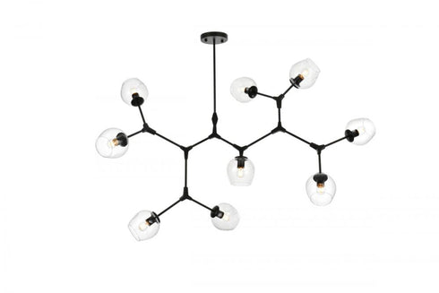 Elegant Lighting Cavoli 60 Inch Chandelier in Black Model: 1712G60BK