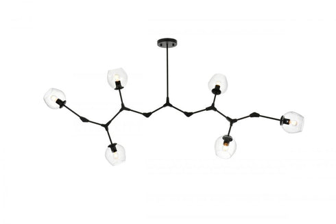 Elegant Lighting Cavoli 70 Inch Chandelier in Black Model: 1712G70BK