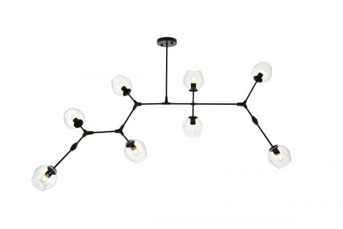 Elegant Lighting Cavoli 74 Inch Chandelier in Black Model: 1712G74BK