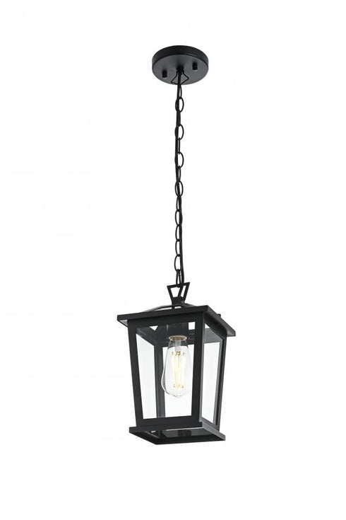 Elegant Lighting Cayman 7 inch Outdoor Pendant in Black Model: OD332H12BK