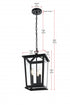 Elegant Lighting Cayman 7 inch Outdoor Pendant in Black Model: OD332H16BK