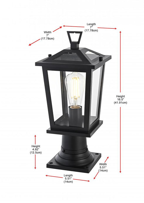 Elegant Lighting Cayman 7 inch Outdoor Pendant in Black Model: OD332P17BK